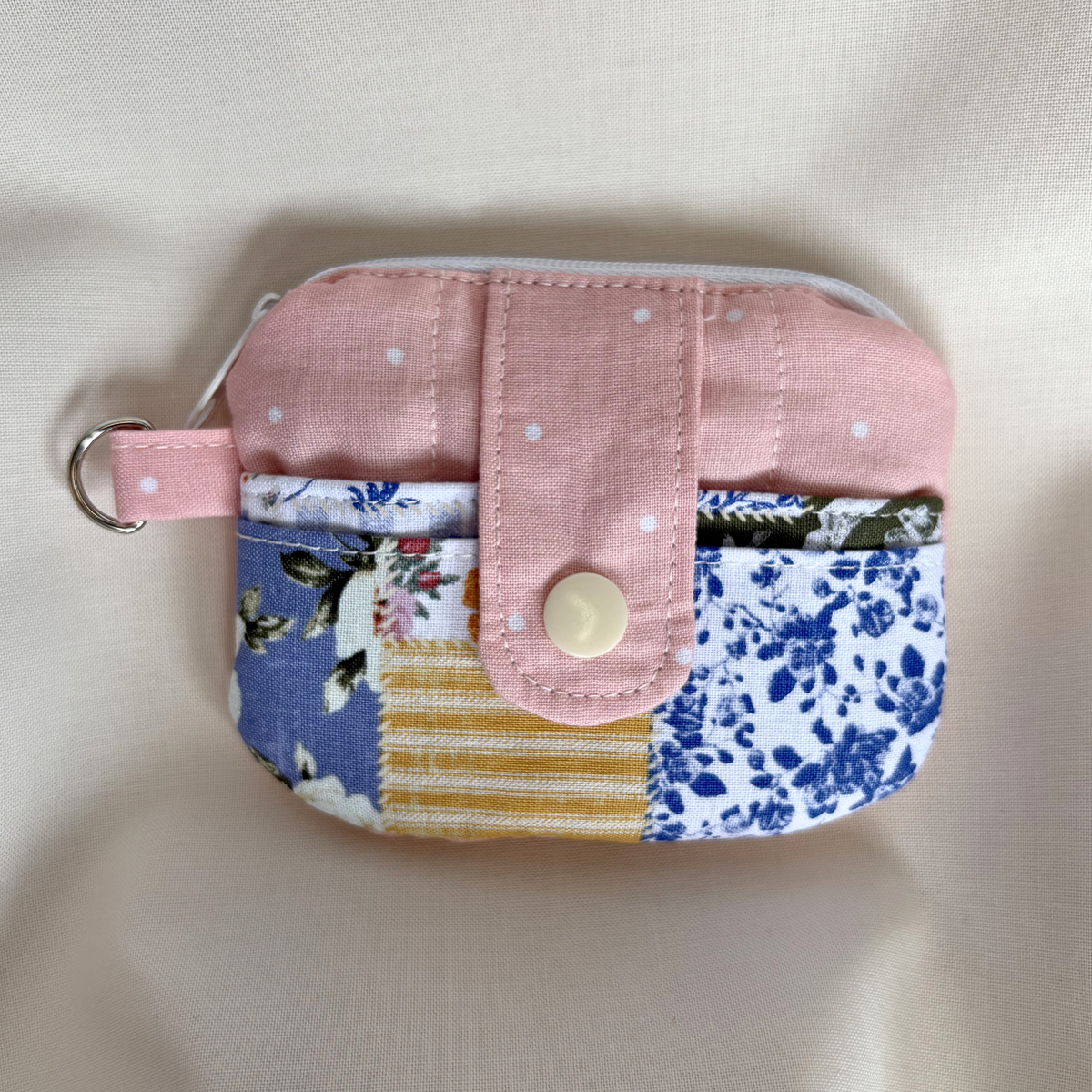 Quilted Mini Wallet Keychain