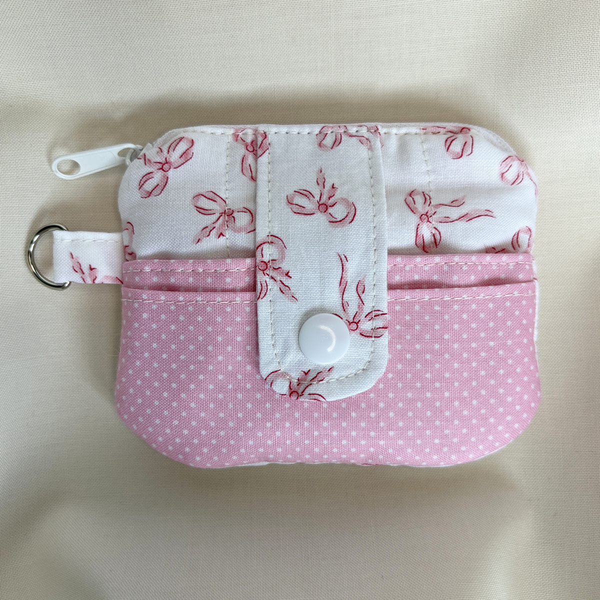 Quilted Mini Wallet Keychain