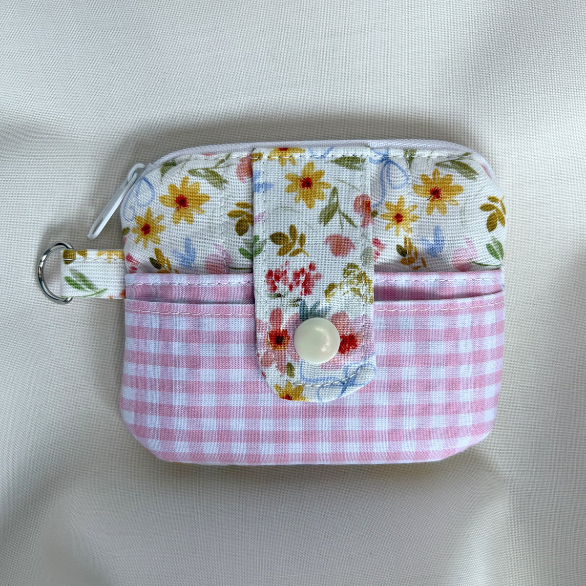 Quilted Mini Wallet Keychain