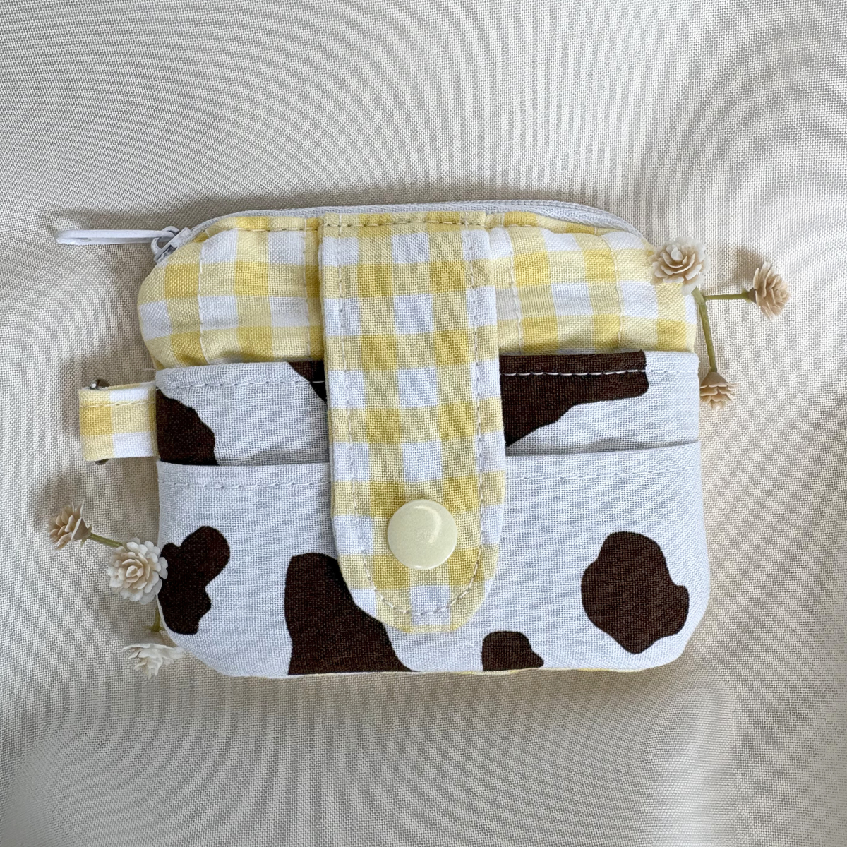 Quilted Mini Wallet Keychain