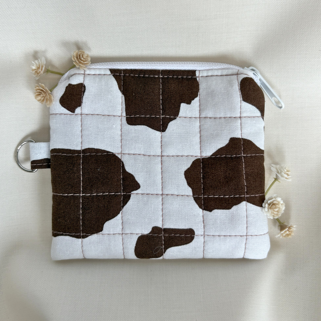Quilted Zipper Pouch Keychain