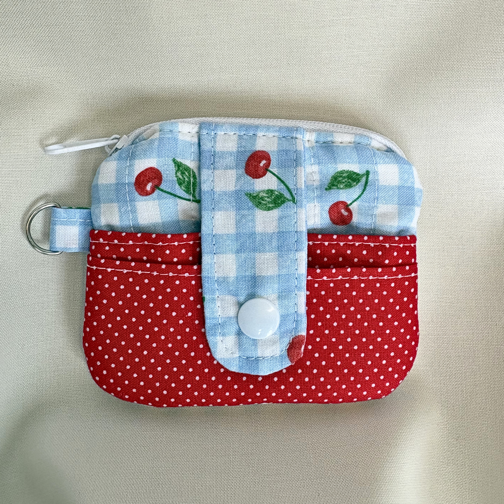 Quilted Mini Wallet Keychain
