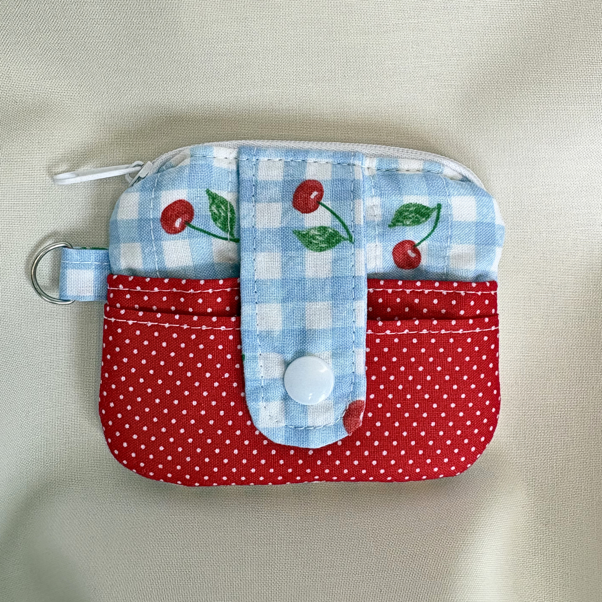 Quilted Mini Wallet Keychain