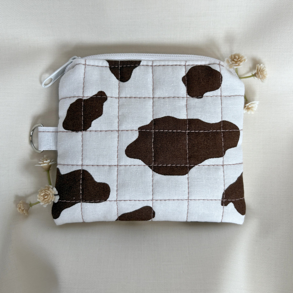 Quilted Zipper Pouch Keychain