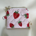 Quilted Zipper Pouch Keychain