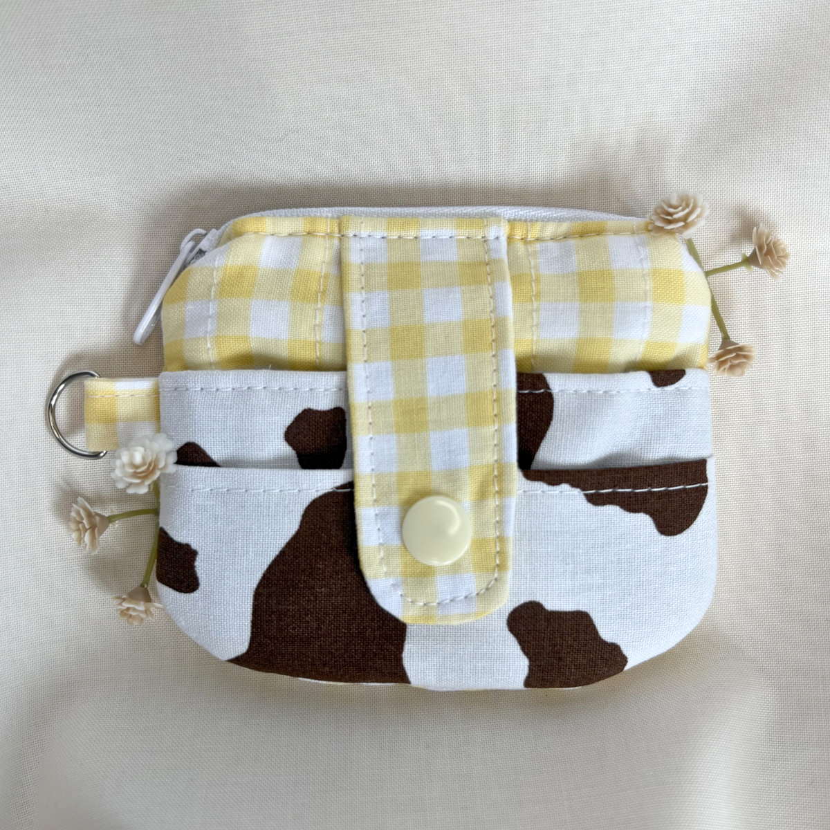 Quilted Mini Wallet Keychain
