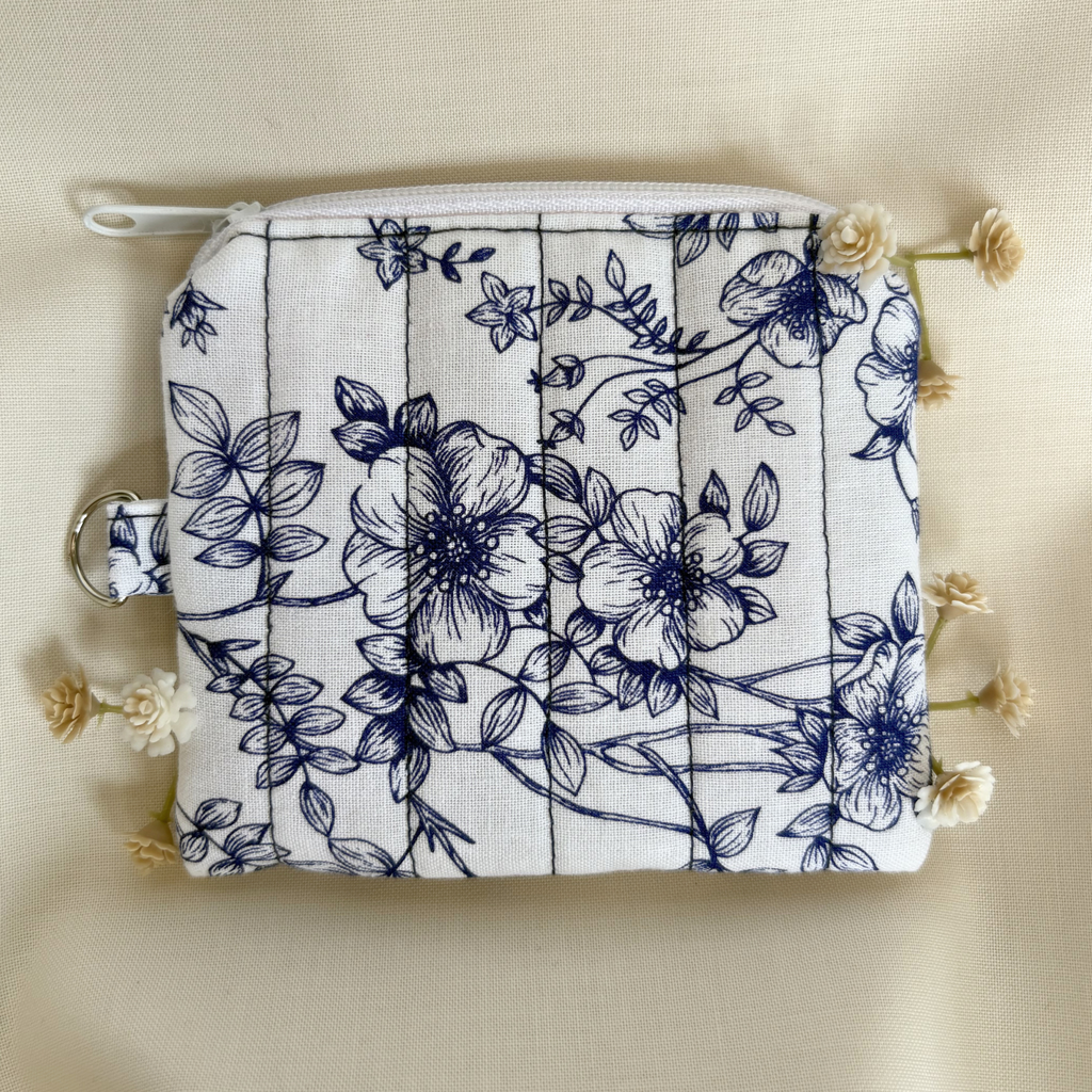 Quilted Zipper Pouch Keychain