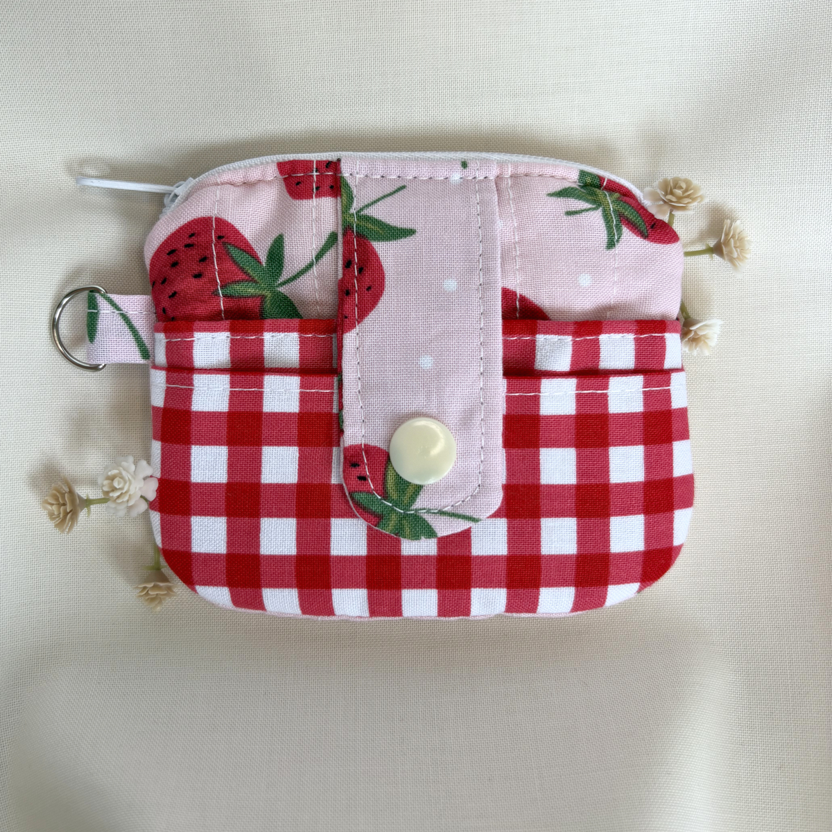 Quilted Mini Wallet Keychain