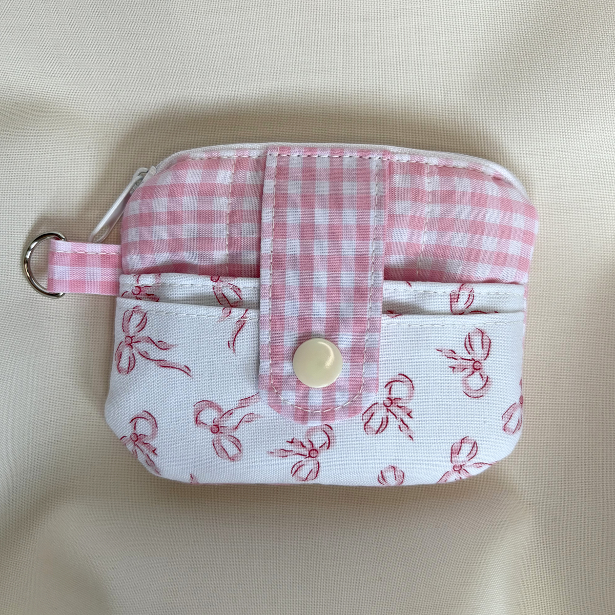 Quilted Mini Wallet Keychain