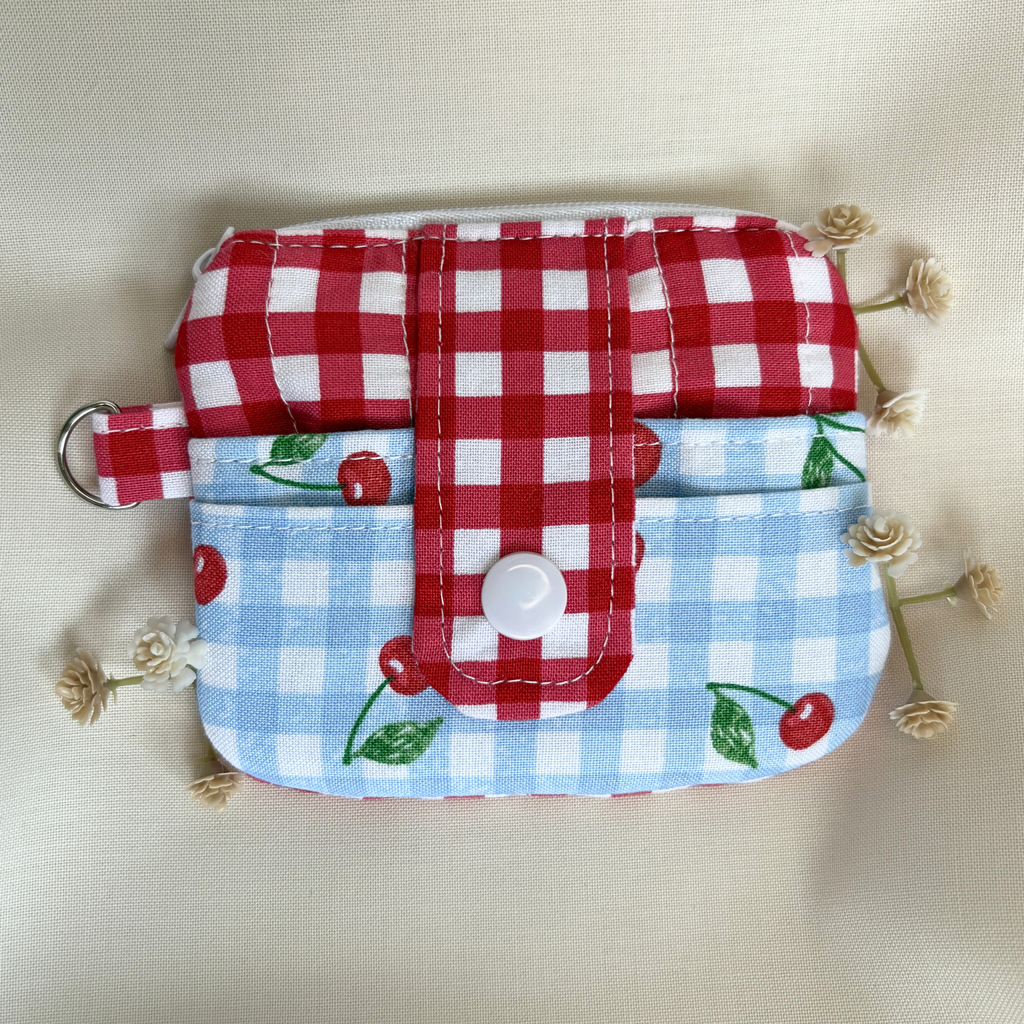 Quilted Mini Wallet Keychain
