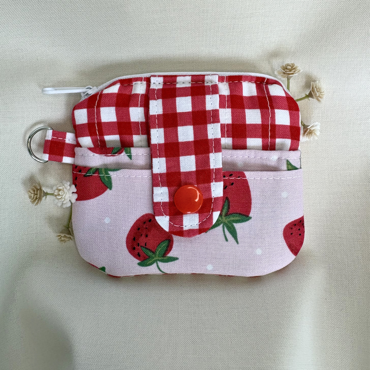 Quilted Mini Wallet Keychain