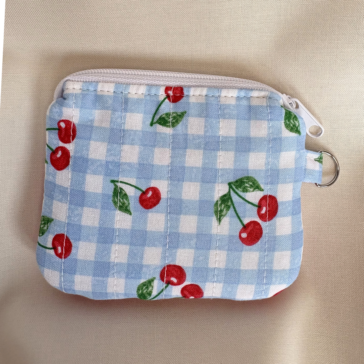 Quilted Mini Wallet Keychain