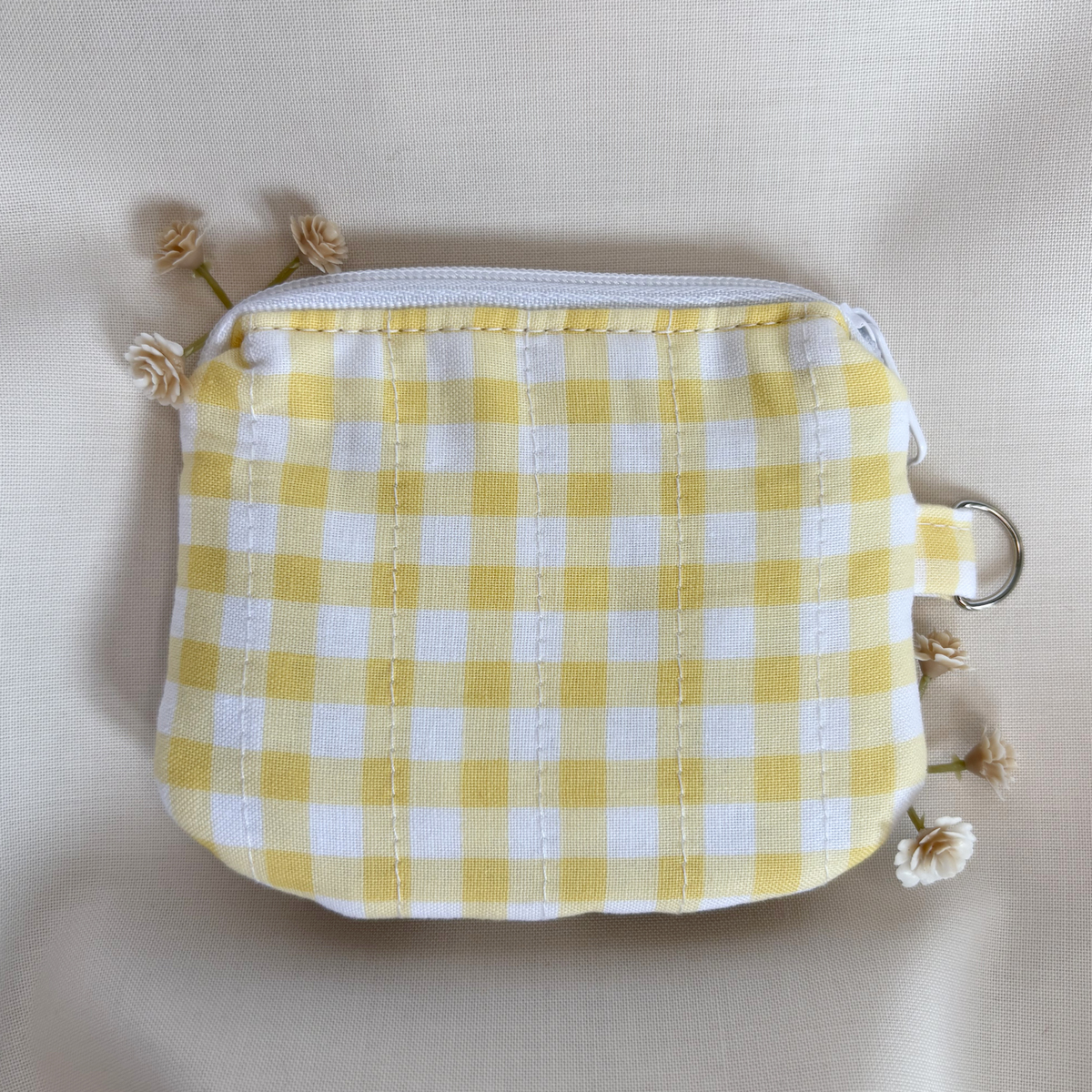 Quilted Mini Wallet Keychain