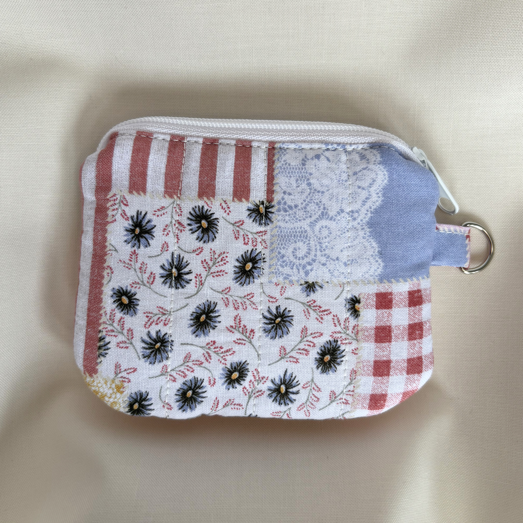 Quilted Mini Wallet Keychain