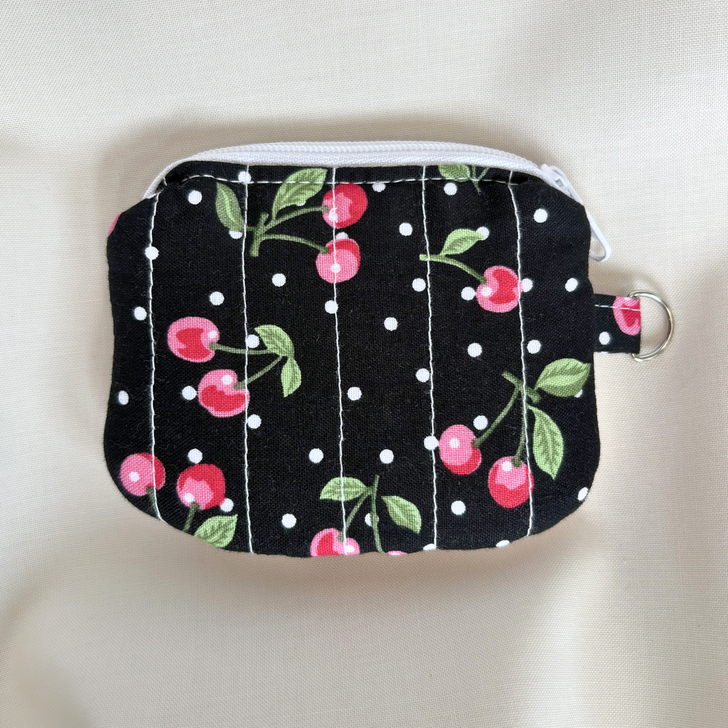 Quilted Mini Wallet Keychain