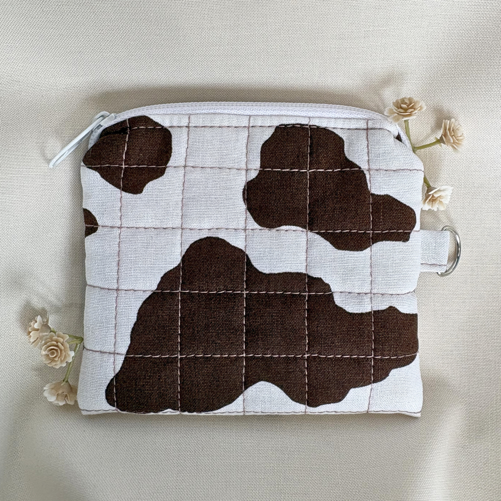 Quilted Zipper Pouch Keychain