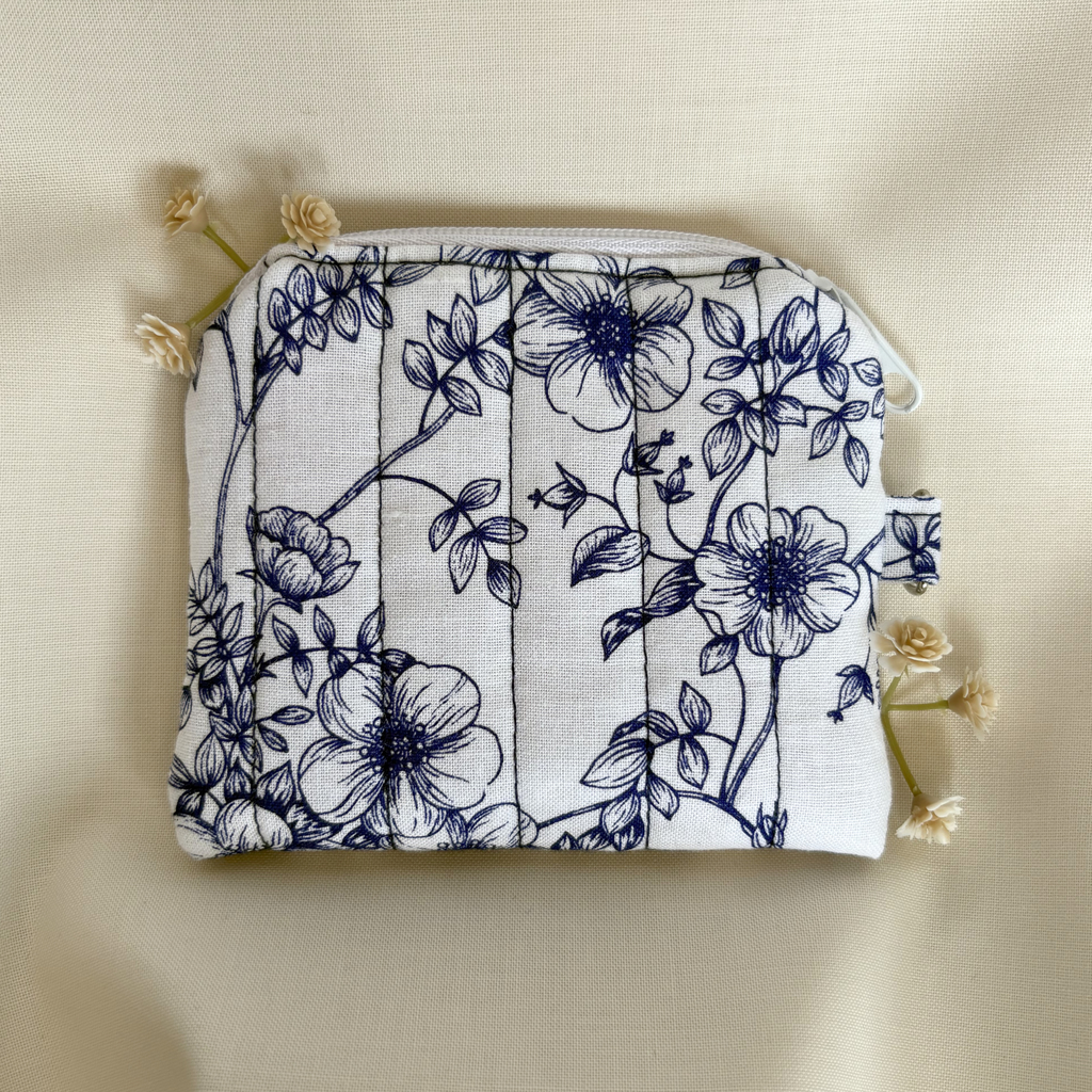 Quilted Zipper Pouch Keychain