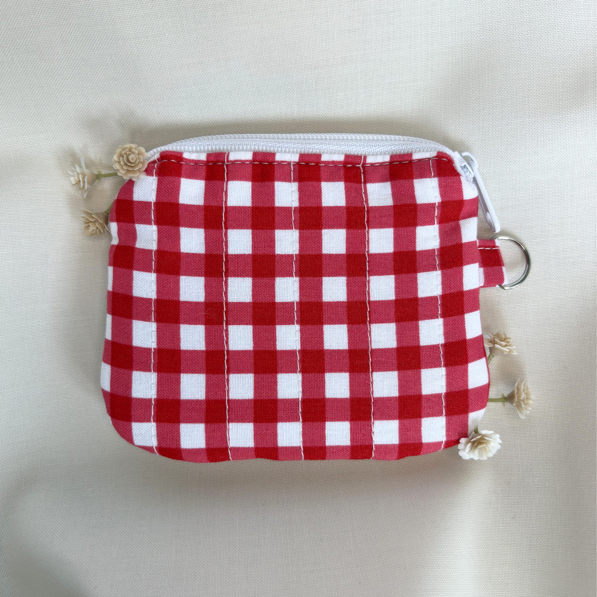 Quilted Mini Wallet Keychain