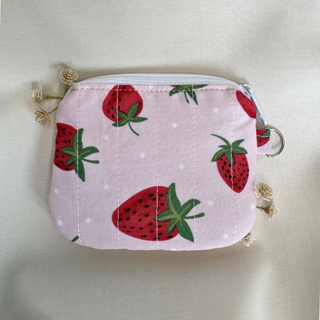 Quilted Mini Wallet Keychain