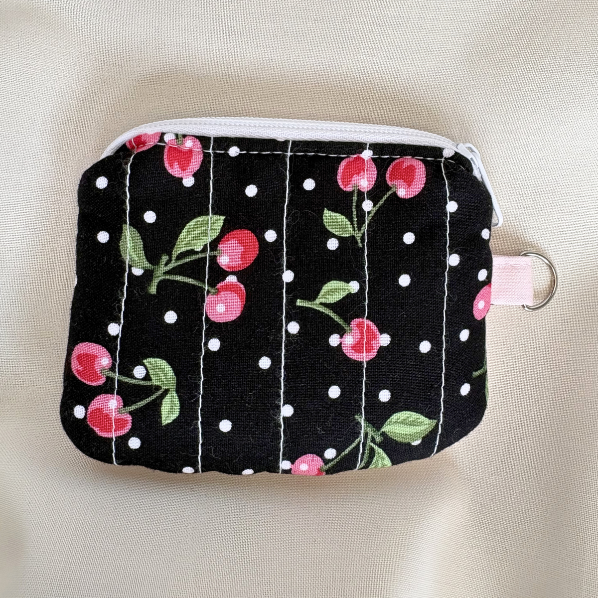 Quilted Mini Wallet Keychain