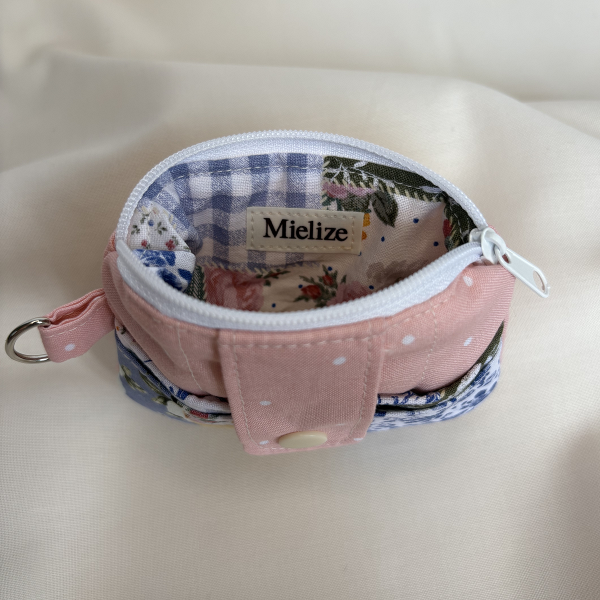 Quilted Mini Wallet Keychain