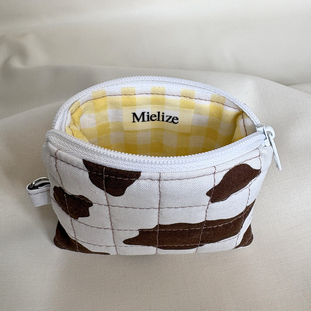 Quilted Zipper Pouch Keychain