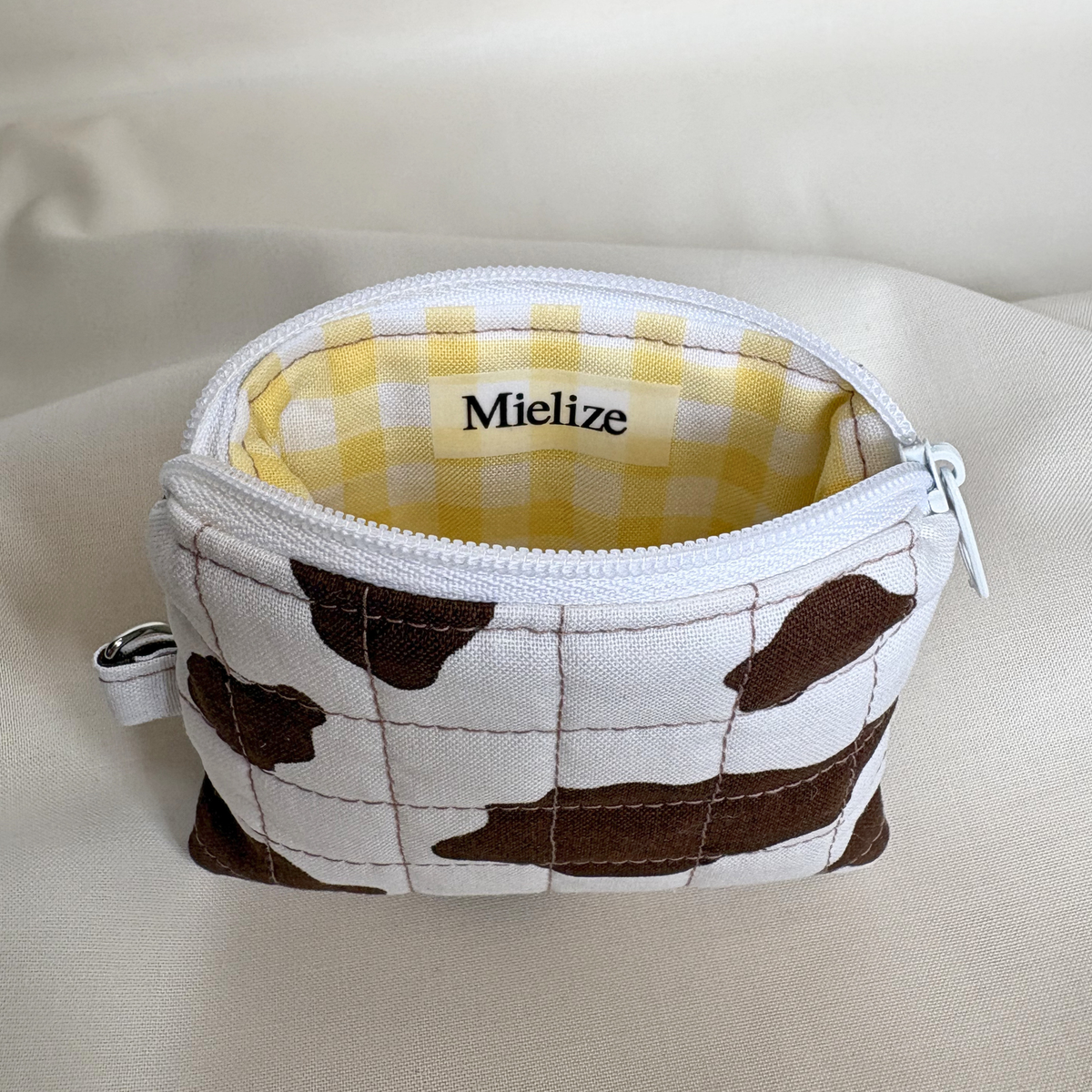 Quilted Zipper Pouch Keychain
