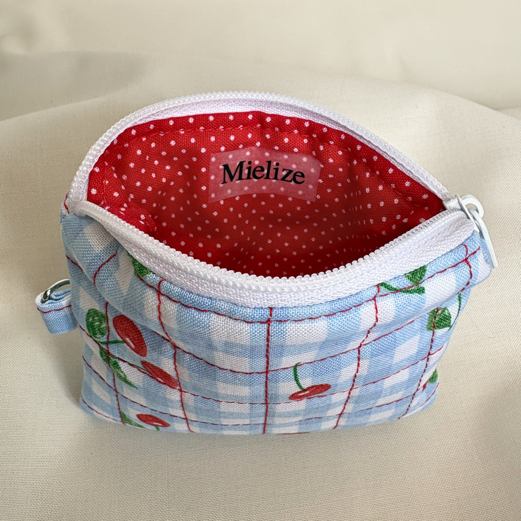 Quilted Zipper Pouch Keychain