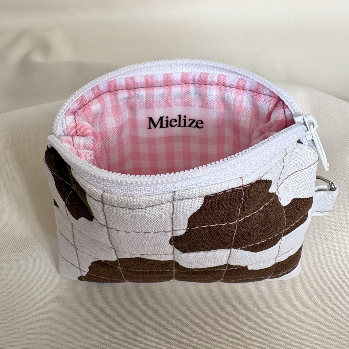 Quilted Zipper Pouch Keychain