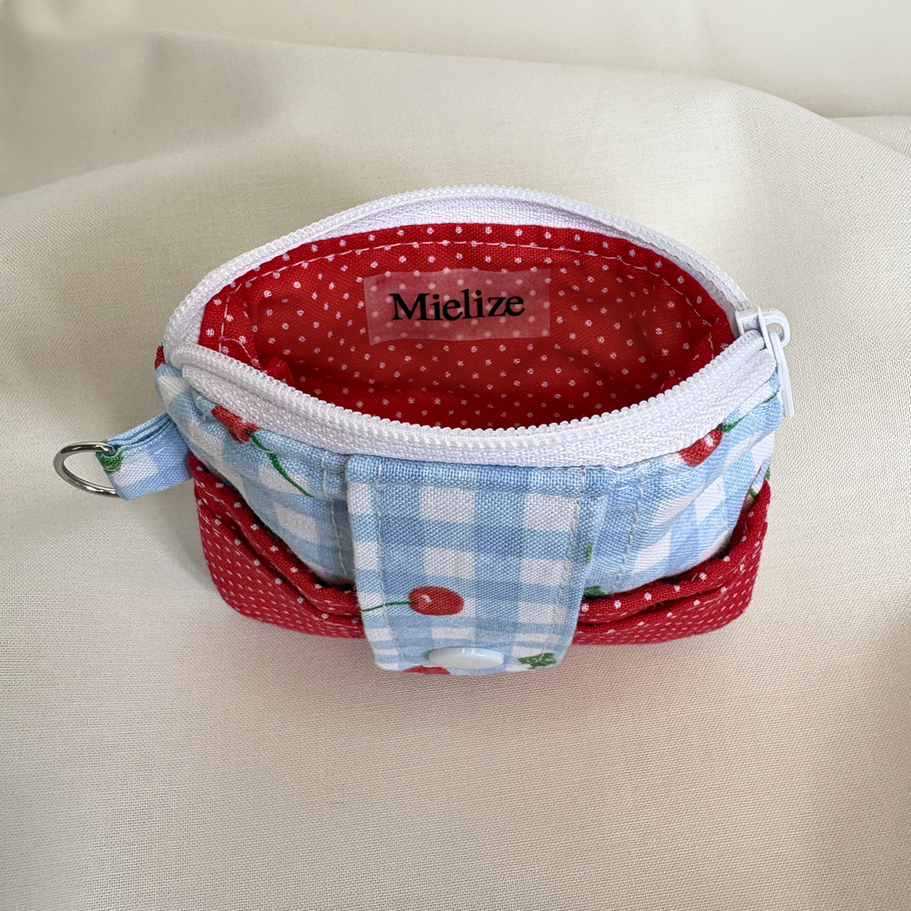Quilted Mini Wallet Keychain