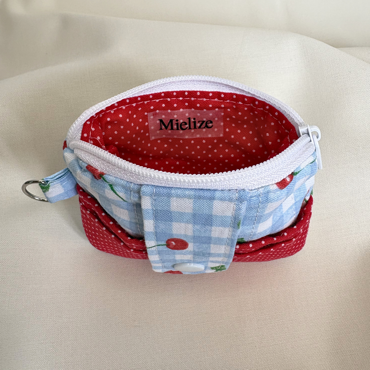 Quilted Mini Wallet Keychain