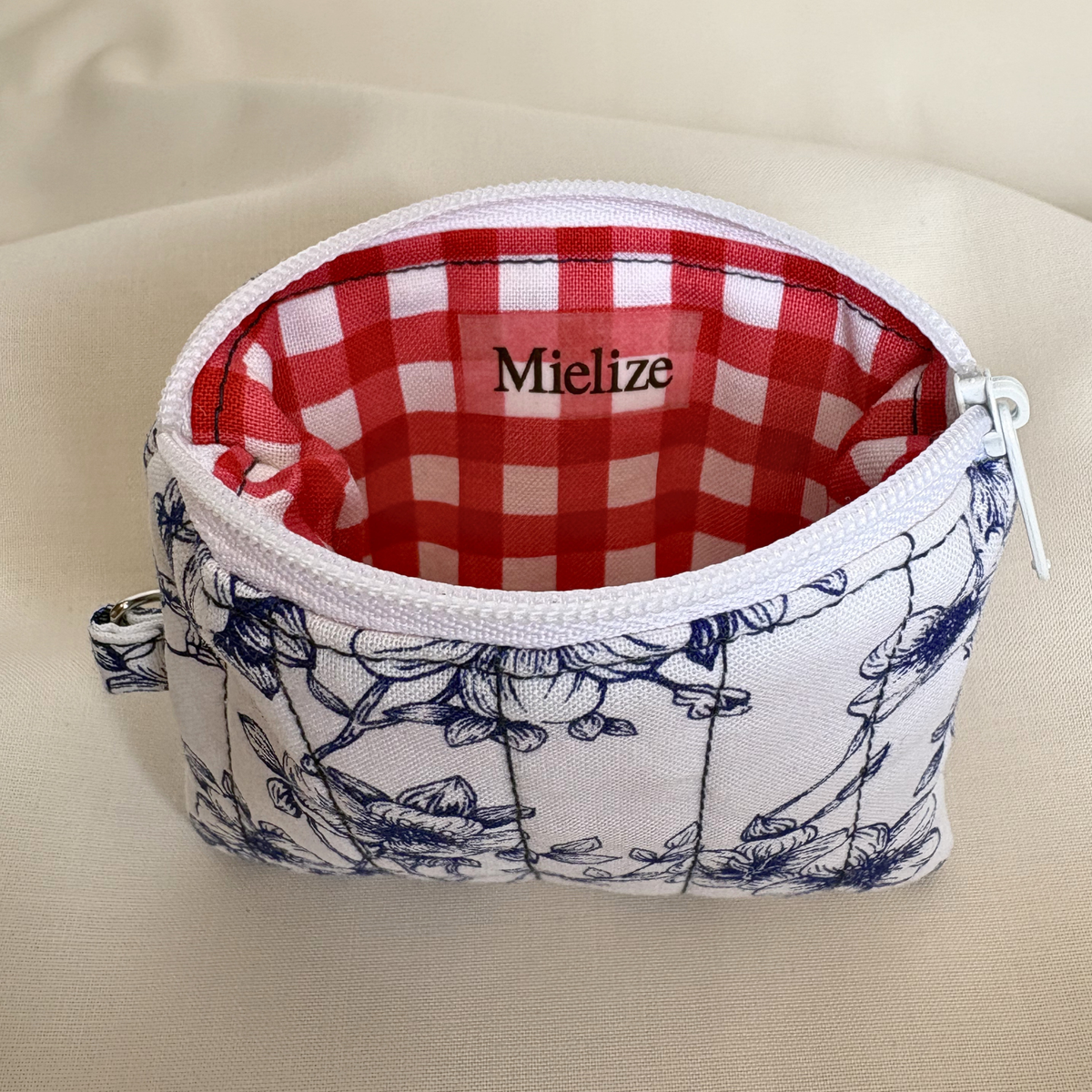 Quilted Zipper Pouch Keychain